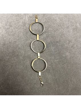 Guess gold-tone circular link crystal rhinestone bracelet